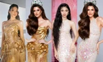 Tiểu Vy, Hoàng Phương và Minh Kiên mặc "đụng hàng" Hoa hậu đẹp nhất thế giới