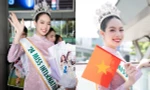 Cận cảnh nhan sắc Miss International 2024 Thanh Thủy trong ngày đầu tiên về Việt Nam