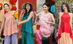 Không chỉ áo dài, trang phục truyền thống từ lụa rất được lòng các người đẹp Việt