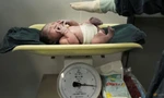 Một trẻ sơ sinh được cân sau khi chào đời tại bệnh viện thành phố Hợp Phì, tỉnh An Huy, ngày 31/10/2011. (Ảnh: Reuters)