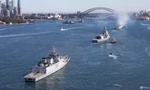 Các chiến hạm tham gia cuộc diễn tập Malabar 2023 vào cảng Sydney ngày 11/8/2023. (Ảnh: AP)