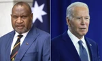 Tổng thống Mỹ Joe Biden (phải) và Thủ tướng Papua New Guinea James Marape. (Ảnh: Getty)