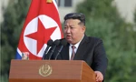 Chủ tịch Triều Tiên Kim Jong Un phát biểu trong chuyến thăm Đại học Quốc phòng ở Bình Nhưỡng ngày 7/10. (Ảnh: KCNA) 