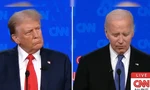 Tổng thống Mỹ Joe Biden và đối thủ Donald Trump trong cuộc tranh luận trực tiếp trên truyền hình CNN ngày 27/6