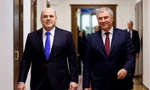 Thủ tướng Nga Mikhail Mishustin và Chủ tịch Hạ viện Vyacheslav Volodin. (Ảnh: Sputnik)