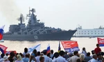 Tuần dương hạm tên lửa Moskva được coi là niềm tự hào của Hạm đội Biển Đen. (Ảnh: CNN)