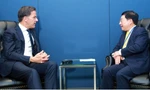 Phó Thủ tướng Phạm Bình Minh trong cuộc hội kiến Thủ tướng Hà Lan Mark Rutte. (Ảnh: VGP)