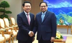 Thủ tướng Phạm Minh Chính tiếp Phó Thủ tướng, Bộ trưởng Ngoại giao Lào Saleumxay Kommasith. (Ảnh: nhandan.vn)