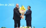 Thủ tướng Phạm Minh Chính và Thủ tướng Cuba Manuel Marrero Cruz chứng kiến lễ ký Chương trình nghị sự kinh tế giai đoạn 2023-2025. (Ảnh: Hải Minh)