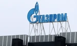 Logo của tập đoàn Gazprom ở St Petersburg. (Ảnh: DPA)