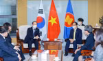 Bộ trưởng Bùi Thanh Sơn tại cuộc gặp. (Ảnh: Mofa)