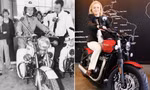 Bức ảnh bà Liz Truss chụp trên xe mô-tô gợi nhớ đến bức ảnh của nữ thủ tướng đầu tiên của Anh Margaret Thatcher (phải). (Ảnh: Getty)