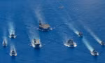 Hải quân Mỹ, Úc và Nhật Bản tập trận chung ở Biển Đông năm 2020. Ảnh: US Navy