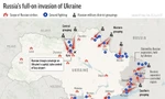 Các hướng tấn công của quân Nga từ ba phía vào Ukraine