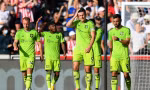 Thua Brentford 0-4, MU rơi xuống đáy bảng BXH Premier League 2022/23. Ảnh: Getty Images