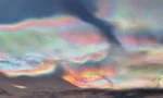 Đám mây cầu vồng cực hiếm xuất hiện trên bầu trời Bắc Cực 
