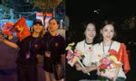 Lan Ngọc, Lâm Vỹ Dạ, Tiểu Vy, Thanh Thủy tham gia cùng đoàn diễu binh, diễu hành
