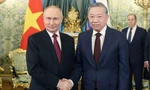 Tổng Bí thư Tô Lâm và Tổng thống Nga Vladimir Putin. Ảnh: TTXVN