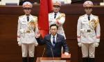 Chủ tịch Quốc hội Khoá XV Vương Đình Huệ tuyên thệ. Ảnh: TTXVN