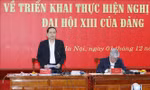 Đồng chí Trần Thanh Mẫn, Ủy viên Bộ Chính trị, Phó Chủ tịch Thường trực Quốc hội, Trưởng đoàn kiểm tra phát biểu kết luận, sáng 1/12/2021. Ảnh: TTXVN
