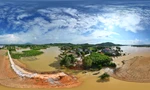Ảnh 360: Hiện trạng khu vực vỡ đê sông Lô