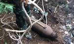 Phát hiện quả bom 115kg còn nguyên ngòi nổ ở Trà Vinh