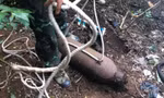 Phát hiện quả bom 115kg còn nguyên ngòi nổ ở Trà Vinh