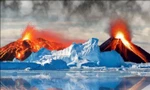 Hàng trăm ngọn núi lửa ở Nam Cực có thể phun trào nếu băng tan. Ảnh: Metro.