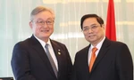 Thủ tướng Phạm Minh Chính tiếp Chủ tịch Tập đoàn Hitachi. (ảnh Nhật Bắc)