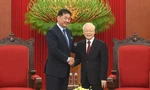 Tổng Bí thư Nguyễn Phú Trọng tiếp Tổng thống Mông Cổ Ukhnaagiin Khurelsukh ngày 1/11. (Ảnh: Nhật Minh)