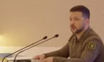 Tổng thống Ukraine Volodymir Zelensky phát biểu tại thượng đỉnh Ả-rập ngày 19/5. (Ảnh: Reuters)