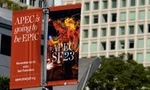 Khẩu hiệu chào đón APEC tại San Francisco, Mỹ. (Ảnh: AP)