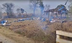 Cảnh tượng tan hoang ở khu vực bị chính phủ quân sự Myanmar không kích