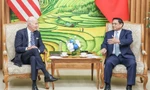 Thủ tướng Phạm Minh Chính trong cuộc hội kiến Tổng thống Mỹ Joe Biden tại Hà Nội ngày 11/9. (Ảnh: Như Ý)