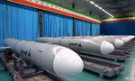 Tên lửa hành trình Abu Mahdi của Lực lượng Vệ binh Cách mạng Iran. (Ảnh: AP)