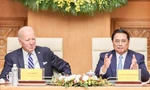 Thủ tướng Phạm Minh Chính và Tổng thống Mỹ Joe Biden trong cuộc gặp các quan chức và doanh nghiệp Việt - Mỹ ngày 11/9. (Ảnh: Nhật Minh)