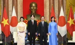 Chủ tịch nước Võ Văn Thưởng và Phu nhân tiếp Hoàng Thái tử Nhật Bản Akishino và Công nương. (Ảnh: Như Ý)