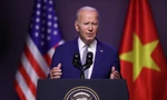 Tổng thống Mỹ Joe Biden trong cuộc họp báo quốc tế tối 10/9. (Ảnh: Như Ý)