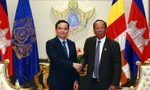 Phó Thủ tướng Trần Lưu Quang và Phó Thủ tướng, Bộ trưởng Quốc phòng Campuchia Tea Banh. (ảnh: Mofa)