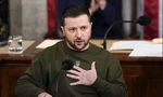 Tổng thống Ukraine Volodymir Zelensky phát biểu tại Quốc hội Mỹ ngày 21/9. (Ảnh: AP)