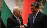 Tổng thống Palestine Mahmoud Abbas trong cuộc gặp Chủ tịch Trung Quốc Tập Cận Bình tại Bắc Kinh ngày 14/6. (Ảnh: Reuters)