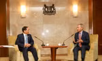 Bộ trưởng Ngoại giao Bùi Thanh Sơn và người đồng cấp Singapore Vivian Balakrishnan trong cuộc gặp ngày 18/7. (Ảnh: Mofa)