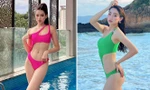 Đỗ Thị Hà, Lương Thuỳ Linh cùng diện kiểu áo tắm khoét eo khoe vóc dáng nóng bỏng 'vạn người mê'