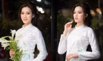Đỗ Thị Hà đẹp mong manh với áo dài trắng, diễn thời trang cùng đàn chị Ngọc Hân 