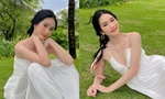 Á hậu Phương Anh mặc váy xẻ vòng 1 sexy, hứa hẹn 'bùng nổ' nhan sắc tại Hoa hậu Quốc tế 2022 