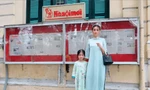 Á hậu Diễm Trang và con gái mặc áo dài dạo chơi thủ đô những ngày giáp Tết 
