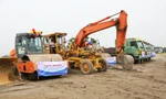 Sau lễ khởi công, các đơn vị tiến hành thi công ngay để đảm bảo tiến độ