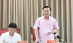 Bí thư Thành ủy Hà Nội Đinh Tiến Dũng phát biểu tại buổi làm việc