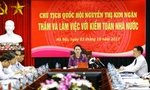 Chủ tịch Quốc hội làm việc tại KTNN. Ảnh Như Ý