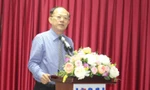 Tiến sĩ Nguyễn Kim Quang phát biểu trong lễ bổ nhiệm chức vụ hiệu trưởng trường ĐH Hùng Vương TPHCM hồi tháng 5. (ảnh: HVUH)
